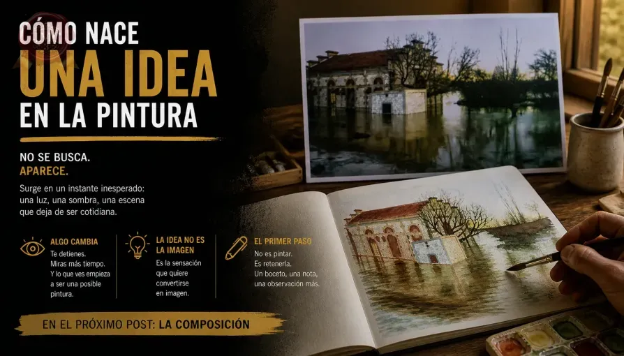 Cómo nace una idea en la pintura a partir de una fotografía y una acuarela en proceso